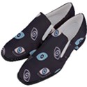 Eyes Evil Eye Blue Pattern Design Women Slip On Heel Loafers View2