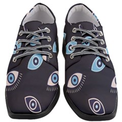 Eyes Evil Eye Blue Pattern Design Women Heeled Oxford Shoes by artworkshop