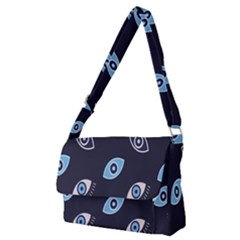 Eyes Evil Eye Blue Pattern Design Full Print Messenger Bag (m)