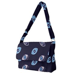 Eyes Evil Eye Blue Pattern Design Full Print Messenger Bag (l) by artworkshop