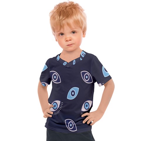 Eyes Evil Eye Blue Pattern Design Kids  Sports Tee by artworkshop