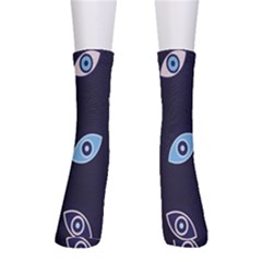 Eyes Evil Eye Blue Pattern Design Crew Socks by artworkshop