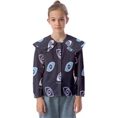 Eyes Evil Eye Blue Pattern Design Kids  Peter Pan Collar Blouse by artworkshop