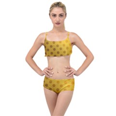 Gold-polkadots Layered Top Bikini Set by nate14shop