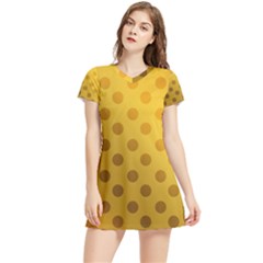 Gold-polkadots Women s Sports Skirt