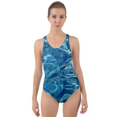  Surface Abstract  Cut-out Back One Piece Swimsuit by artworkshop