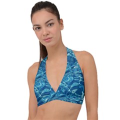  Surface Abstract  Halter Plunge Bikini Top by artworkshop