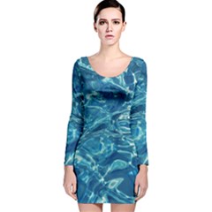  Surface Abstract  Long Sleeve Velvet Bodycon Dress by artworkshop