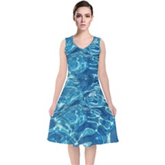  Surface Abstract  V-neck Midi Sleeveless Dress  by artworkshop