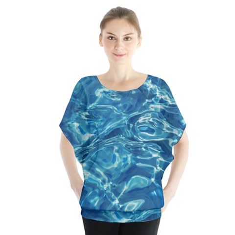  Surface Abstract  Batwing Chiffon Blouse by artworkshop