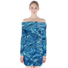  Surface Abstract  Long Sleeve Off Shoulder Dress by artworkshop