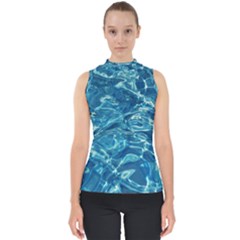  Surface Abstract  Mock Neck Shell Top by artworkshop