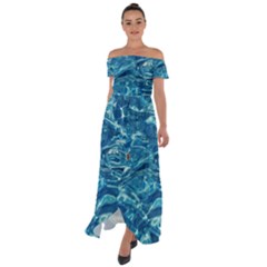  Surface Abstract  Off Shoulder Open Front Chiffon Dress by artworkshop