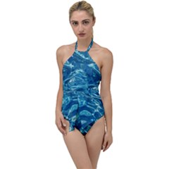  Surface Abstract  Go With The Flow One Piece Swimsuit by artworkshop