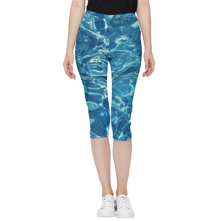  Surface Abstract  Inside Out Lightweight Velour Capri Leggings 