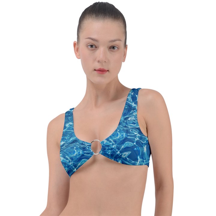  Surface Abstract  Ring Detail Bikini Top