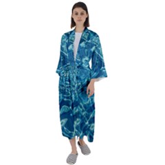  Surface Abstract  Maxi Satin Kimono by artworkshop