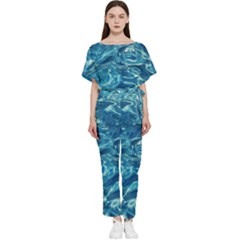  Surface Abstract  Batwing Lightweight Chiffon Jumpsuit by artworkshop