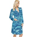  Surface Abstract  Long Sleeve Velour Robe View3