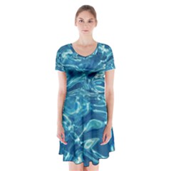 Surface Abstract  Short Sleeve V-neck Flare Dress by artworkshop