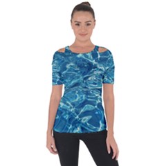 Surface Abstract  Shoulder Cut Out Short Sleeve Top by artworkshop