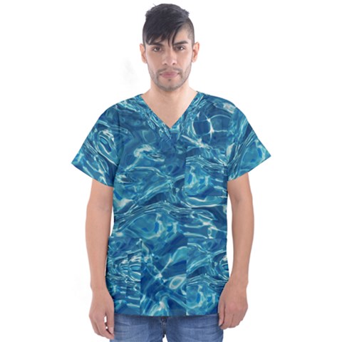 Surface Abstract  Men s V-neck Scrub Top by artworkshop