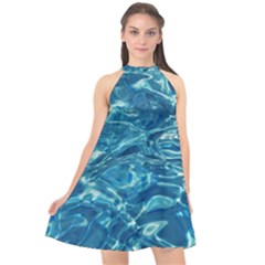 Surface Abstract  Halter Neckline Chiffon Dress  by artworkshop