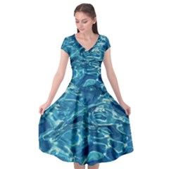 Surface Abstract  Cap Sleeve Wrap Front Dress by artworkshop