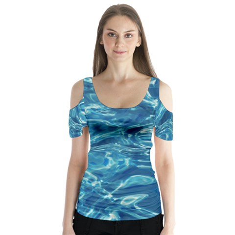 Surface Abstract  Butterfly Sleeve Cutout Tee  by artworkshop