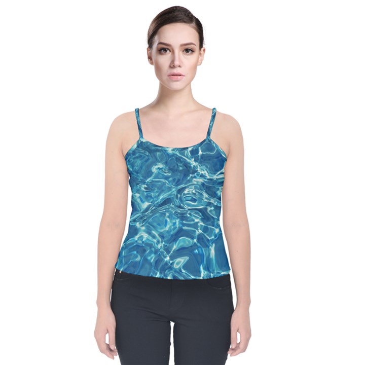 Surface Abstract  Velvet Spaghetti Strap Top