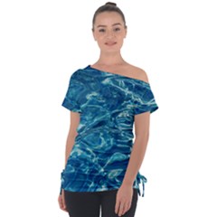 Surface Abstract  Off Shoulder Tie-up Tee