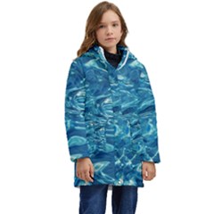 Surface Abstract  Kid s Hooded Longline Puffer Jacket by artworkshop