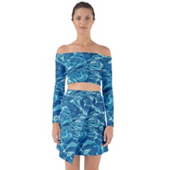 Surface Abstract  Off Shoulder Top With Skirt Set by artworkshop