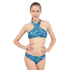 Surface Abstract  High Neck Bikini Set by artworkshop