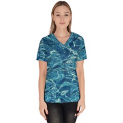 Surface Abstract  Women s V-neck Scrub Top by artworkshop