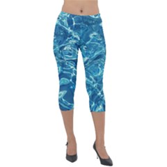 Surface Abstract  Lightweight Velour Capri Leggings  by artworkshop