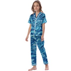 Surface Abstract  Kids  Satin Short Sleeve Pajamas Set