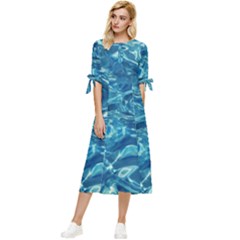 Surface Abstract  Bow Sleeve Chiffon Midi Dress by artworkshop