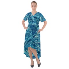 Surface Abstract  Front Wrap High Low Dress