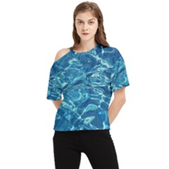 Surface Abstract  One Shoulder Cut Out Tee by artworkshop