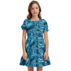 Surface Abstract  Kids  Puff Sleeved Dress by artworkshop