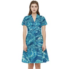 Surface Abstract  Short Sleeve Waist Detail Dress by artworkshop