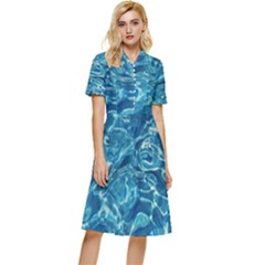 Surface Abstract  Button Top Knee Length Dress by artworkshop