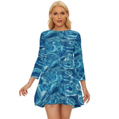 Surface Abstract  Long Sleeve Babydoll Dress by artworkshop