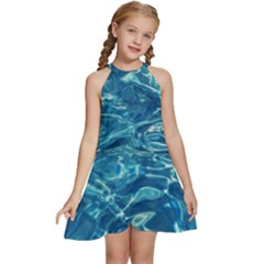 Surface Abstract  Kids  Halter Collar Waist Tie Chiffon Dress by artworkshop