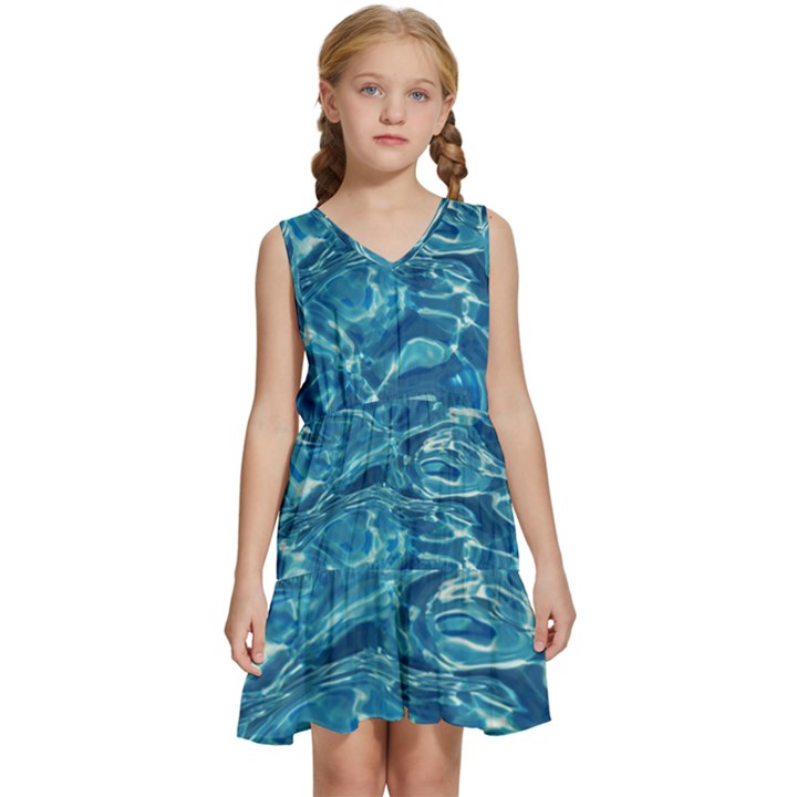 Surface Abstract  Kids  Sleeveless Tiered Mini Dress