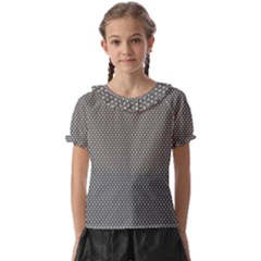 Gray-polkadots Kids  Frill Chiffon Blouse by nate14shop