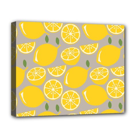 Lemon Pattern Deluxe Canvas 20  X 16  (stretched) by artworkshop