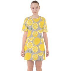 Lemon Pattern Sixties Short Sleeve Mini Dress by artworkshop