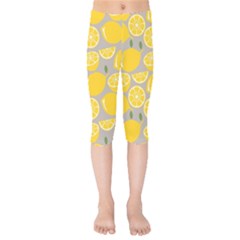 Lemon Pattern Kids  Capri Leggings  by artworkshop